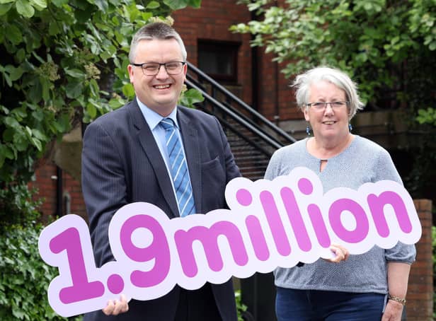Dr David Marshall, the director of census and population statistics and NISRA chief executive, and Registrar General Siobhan Carey revealing the new population total for Northern Ireland. The population has increased by more than 90,000 in a decade, from 1.811 million in 2011 to 1.903 million recorded in Census 2021