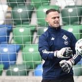 Trevor Carson on international duty with Northern Ireland in 2020. Pic by Pacemaker.