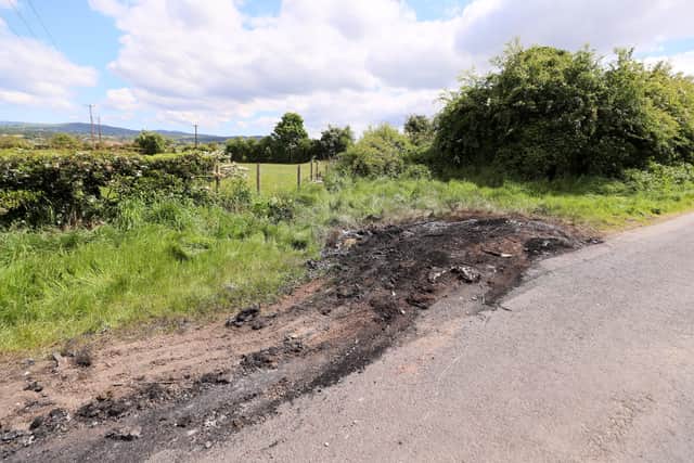 General view of Fort Hill Road in Newry, Co Down, where a burnt out car was discovered on Sunday morning.  It is believed the car is linked to an attack at Chancellors Hall area of the city around 3am on Sunday. 

Picture by Jonathan Porter/PressEye