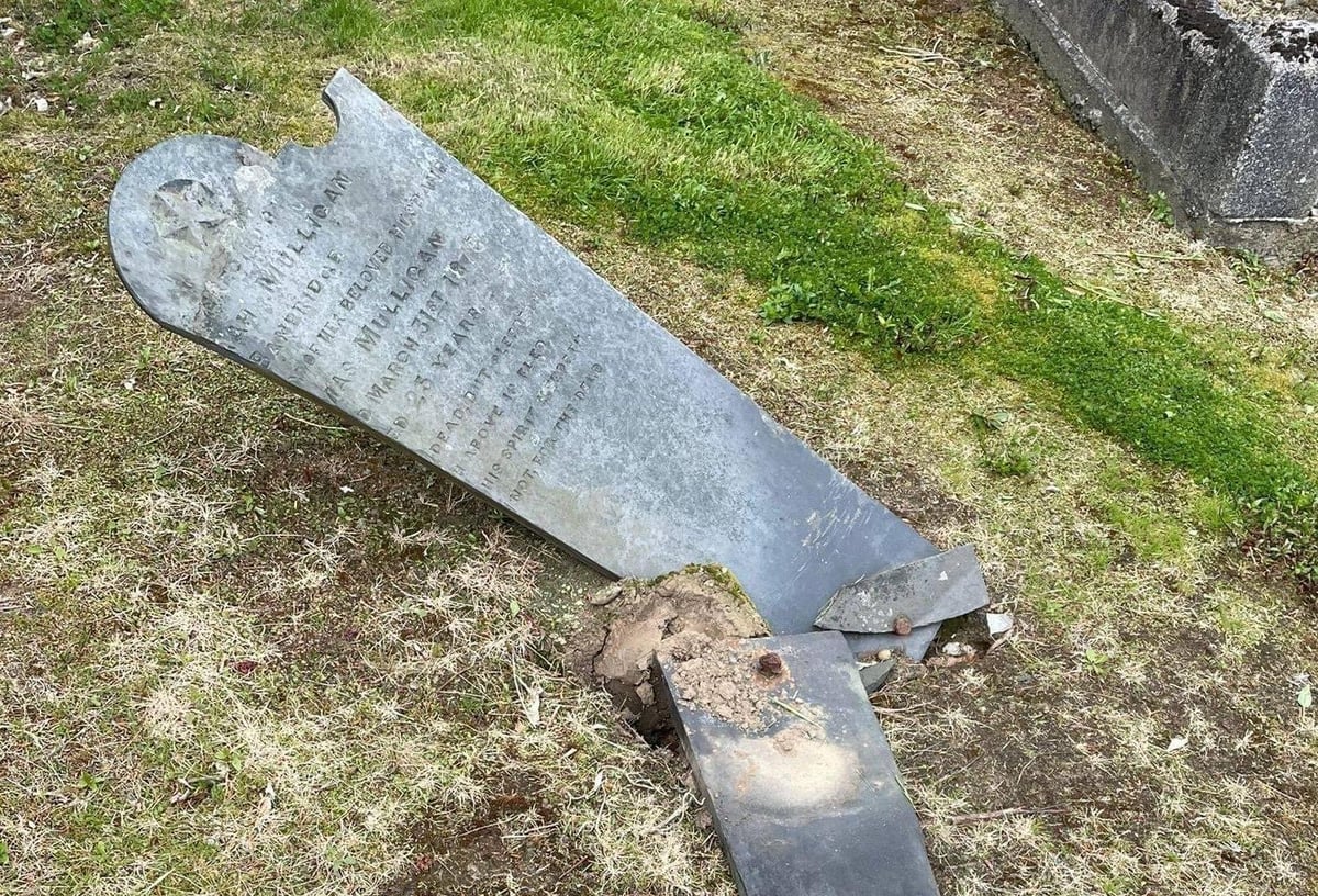 Vandals damage graves and evidence of drug misuse discovered in church graveyard