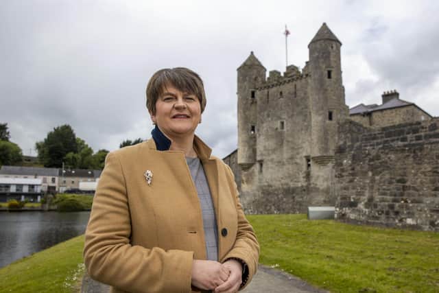 Dame Arlene Foster at Enniskillen Castle in her former Assembly constituency of Fermanagh and South Tyrone