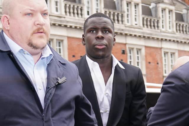 West Ham defender Kurt Zouma arrives at Thames Magistrates' Court, London