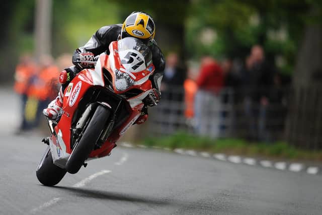 A file picture of Dave Moffitt in action at the Isle of Man TT.