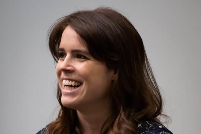 Princess Eugenie during a visit to view the Queen's Jubilee Emblem Display at the V&A Museum, London