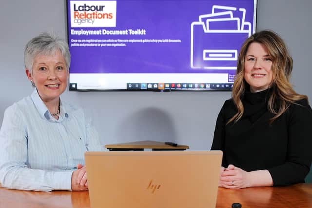 Helen Smyth, the Labour Relations Agency and Zara King, Glover & King Solicitors unveil the new online toolkit which is free for all NI businesses