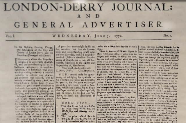 The first edition of the Londonderry Journal, from June 3 1772, 250 years ago