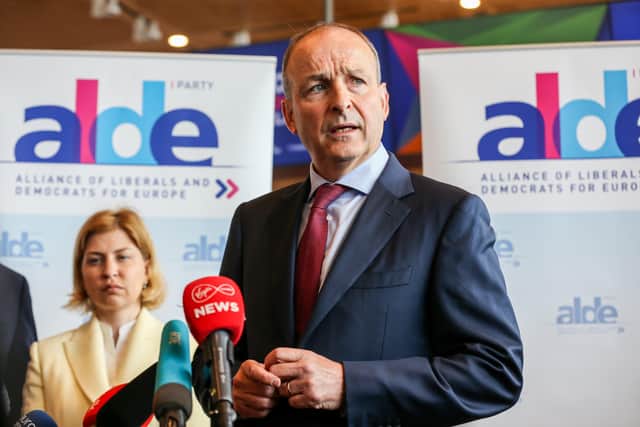 Irish Taoiseach Micheal Martin speaking to media at the Alliance of Liberals and Democrats for Europe Party Congress, meeting at the convention centre in Dublin. Picture date: Friday June 3, 2022.