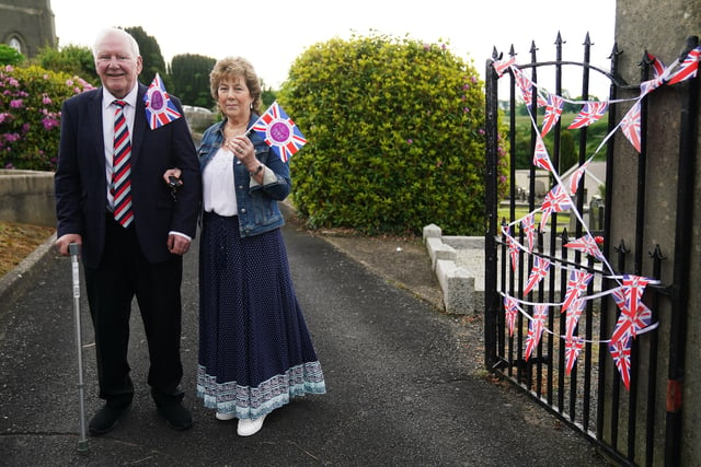 George McGaffin and his wife Lorna attend a picnic at St. Bartholomew's Parish Church, Newry, as part of the Big Jubilee Lunch as celebrations continue across Northern Ireland for the Queen's Platinum Jubilee. Picture date: Sunday June 5, 2022.