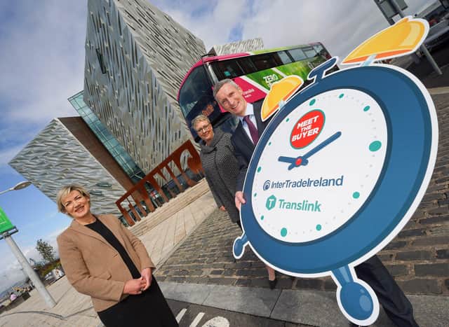 InterTradeIreland chief executive, Margaret Hearty joins Translink’s head of Group procurement, Tricia Massey and Group chief financial officer Paddy Anderson
