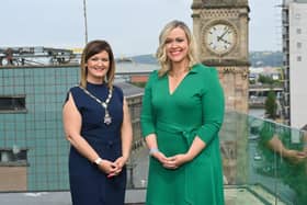 Pictured after the Ulster Society’s AGM is new Chartered Accountants Ulster Society chairperson Emma Murray along with outgoing chairperson Maeve Hunt