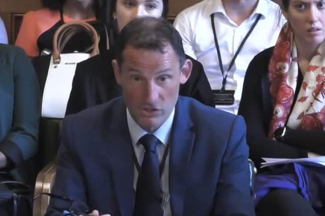 Peter Murtagh, Advocacy Support Manager, South East Fermanagh Foundation, giving evidence to the NI Affairs Committee at Westminster on the government's legacy bill.