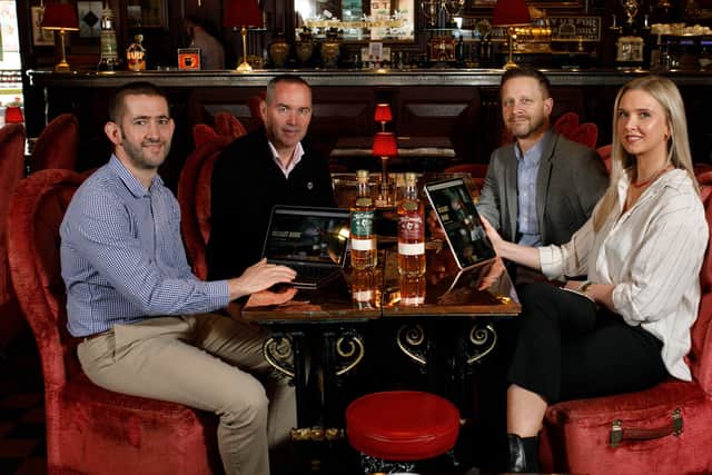 Stephen McKechnie from SMK Creations, John Kelly, CEO at Belfast Distillery Company, Darragh Neely from Darragh Neely Designs and Sarah Kennedy, brand ambassador at McConnell’s Irish Whisky