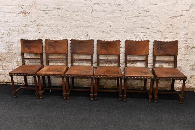 A set of chairs Michael Collins gifted one of his sisters which is going under the hammer next week