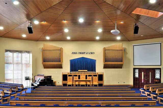 The interior of Lurgan Baptist Church; the church is to hold a series of open-air park services in the coming months