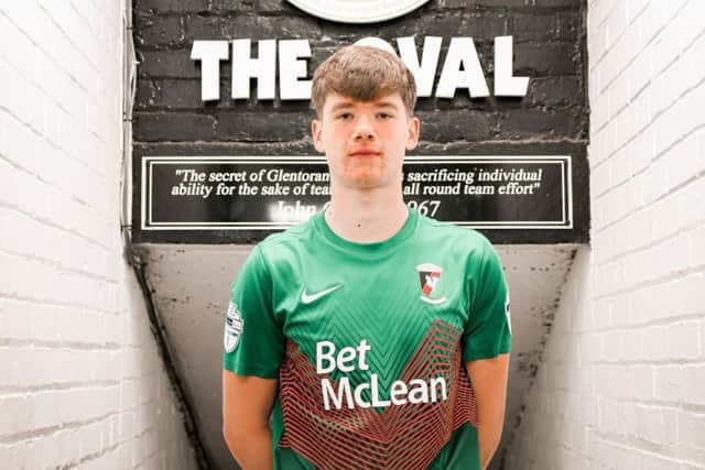 Harry Murphy at The Oval. Picture courtesy of Glentoran FC