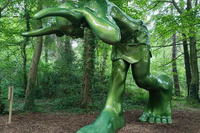 The statue of Cernnunos in Hillsborough Forest Park