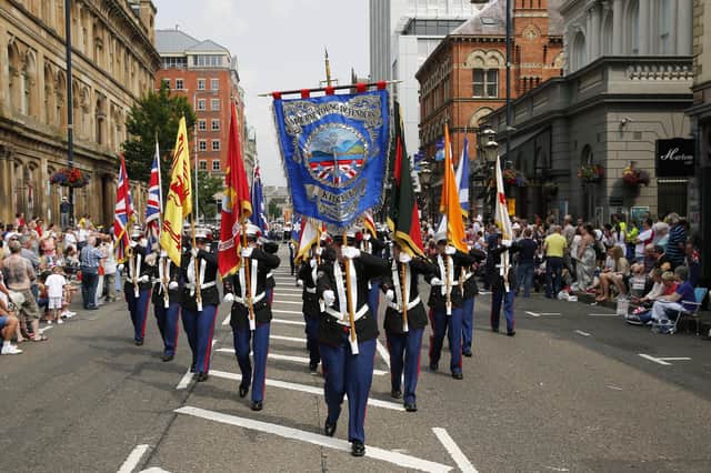 A Twelfth on Bedford Street in Belfast city, near the BBC headquarters and from where they had a fine vantage point of the parade for live coverage