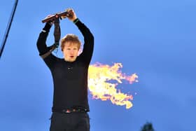 Ed Sheeran performing on stage at Boucher Road Playing Fields in Belfast. Picture date: Thursday May 12, 2022.