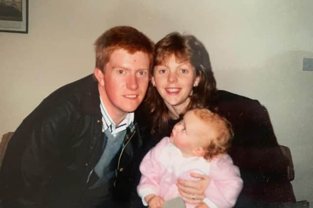 John Graham with his daughter Rebecca and his wife Rosemary. Photo issued by PSNI