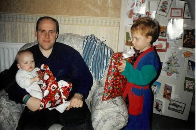 David with Louie and Joshua as they celebrate Christmas