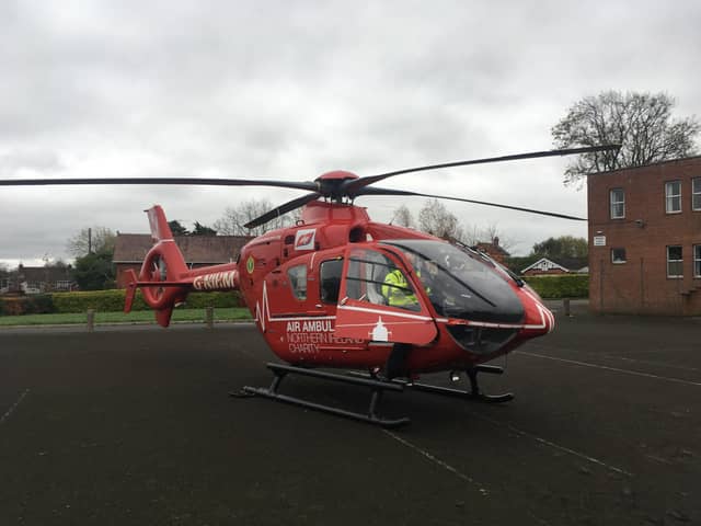 The Air Ambulance took one of the children to hospital