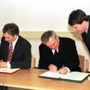 The then prime minister, Tony Blair, and Taoiseach Bertie Ahern sign the Belfast Agreement in 1998. It was aimed at appeasing violent republicanism, but has now run its course, and has failed to deliver stability and good governance