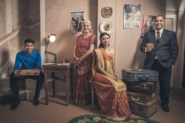 Akash, Manisha, Alisha, Vishal in the family's 1950’s lodging