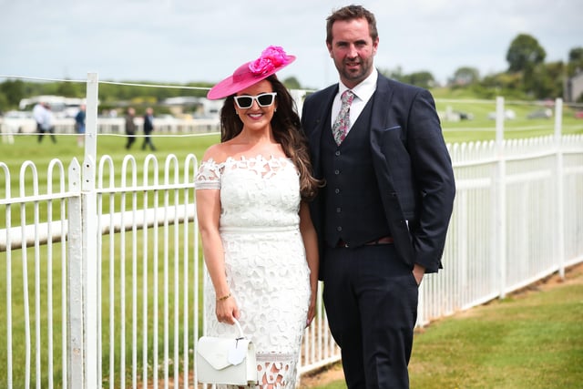 Press Eye - Belfast - Northern Ireland - 17th June 2022 - 

BoyleSports Festival of Racing at Down Royal Racecourse.

Danielle Baker and Thomas Hughes pictured at the BoyleSports Festival of Racing at Down Royal Racecourse.

Photo by Kelvin Boyes / Press Eye.