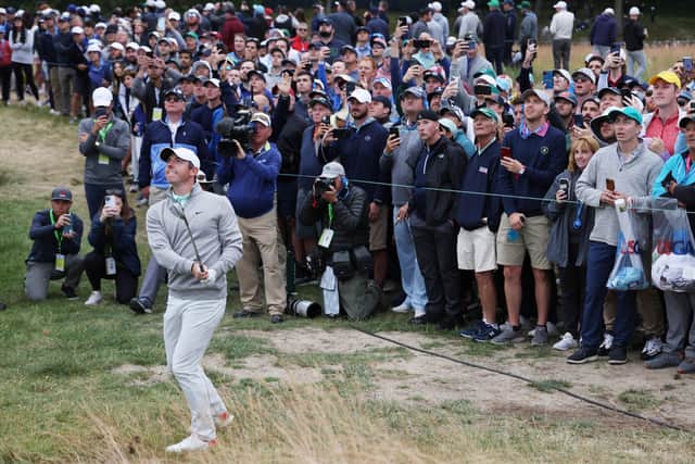 Northern Ireland’s Rory McIlroy must wait for that magic fifth major as a mixed final round yesterday of 69 left his US Open bid over joint fifth on two under behind champion Matthew Fitzpatrick. Pic by Getty.