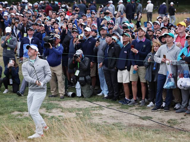 Northern Ireland’s Rory McIlroy must wait for that magic fifth major as a mixed final round yesterday of 69 left his US Open bid over joint fifth on two under behind champion Matthew Fitzpatrick. Pic by Getty.