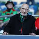 Bertie Wright pictured at the 2020 Irish Cup final with his close friend Alex Richardson