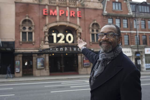 Sir Lenny Henry, outside the Hackney Empire