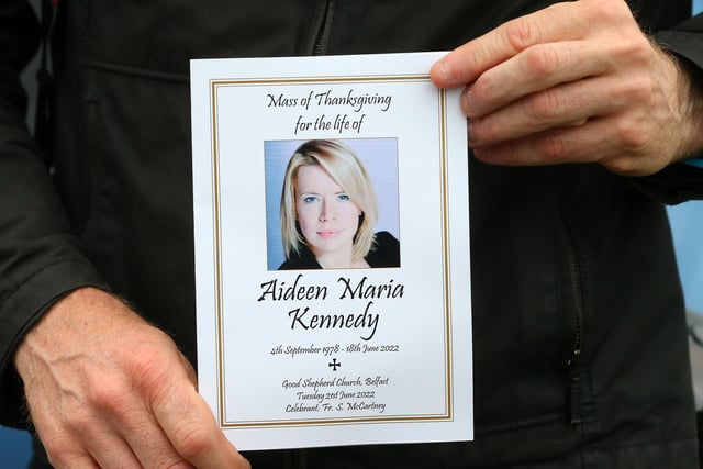 The booklet for the funeral of Aideen Kennedy