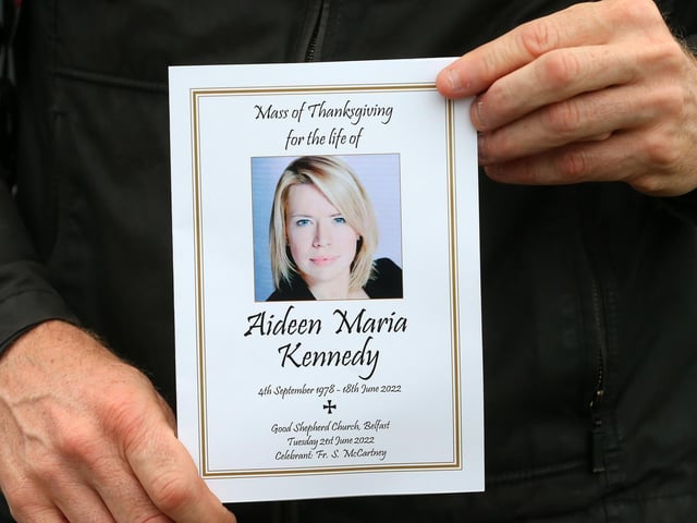 The booklet for the funeral of Aideen Kennedy
