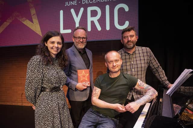 Clare McMahon, Jimmy Fay, Paul McVeigh, Conor Mitchell at the launch of the new season at the Lyic Theatre