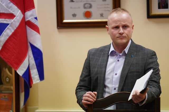 Jamie Bryson wrote an article for Unionist Voice on Saturday June 18 2022. The government said it welcomed the opportunity to correct this "inaccurate" piece