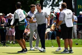 Northern Ireland's Rory McIlroy during his first round of the Travelers Championship at TPC River Highlands. Pic by PA.