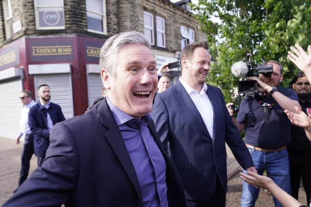 Labour leader Sir Keir Starmer meets with new Wakefield MP Simon Lightwood as the party reclaimed the West Yorkshire seat from the Conservatives in the Wakefield by-election
