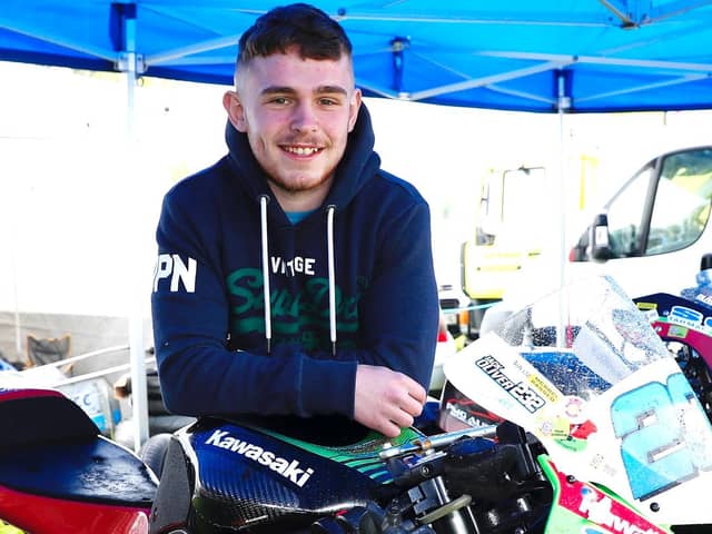 Limavady's Jack Oliver, who died in a crash at the Kells Road Races in Co Meath. The funeral of the promising young road racer will be held on Sunday.