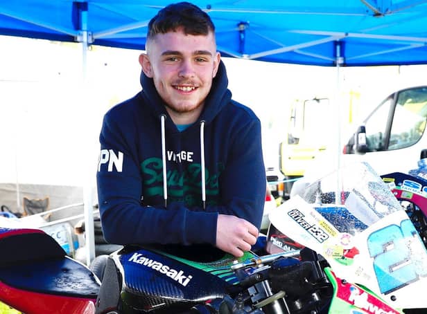 Limavady's Jack Oliver, who died in a crash at the Kells Road Races in Co Meath. The funeral of the promising young road racer will be held on Sunday.
