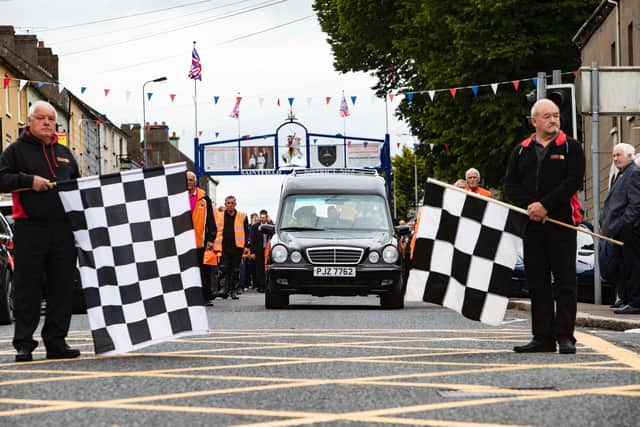 Davy Morgan was laid to rest in his hometown of Saintfield in Co Down on Tuesday.