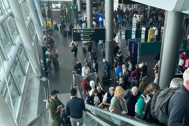 Dublin Airport experienced long queues last month