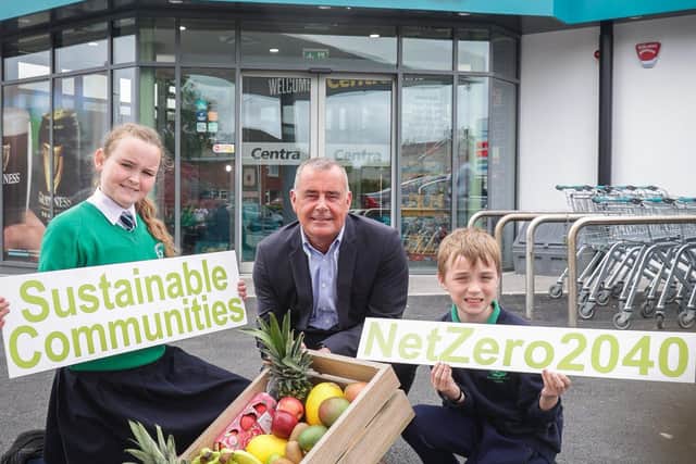 Lara Donnelly, St Francis of Assisi Primary School, Trevor Magill, managing director at Musgrave NI and Ruadhrí Mone, Clea Primary School