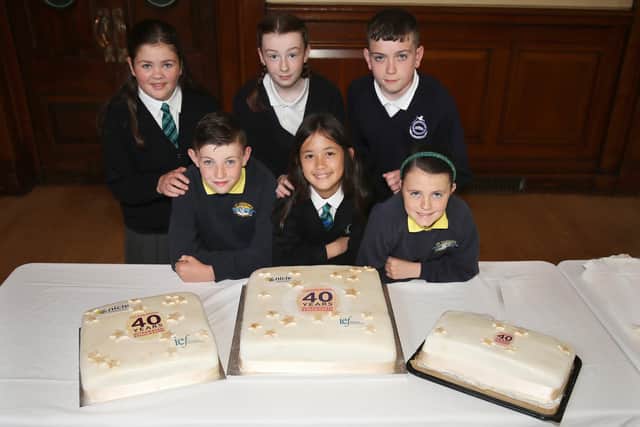 Pupils from All Children’s Integrated Primary School, Newcastle and Annsborough Integrated Primary School, Castlewellan