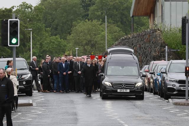 PACEMAKER BELFAST 28/06/2022
Funeral of 6 yearold Ethan McCourt in Bellaghy this morning
Ethan Michael, Aged 6 years, beloved son of Oonagh and Declan, loving grandson of Bernard and Margaret McKenna and Mary and the late Mick McCourt (Slatequarry), nephew of Patrick, Bernard, Michael, John, Stephen, Paul, Eileen (Devlin) and Siobhan (Koumparos).