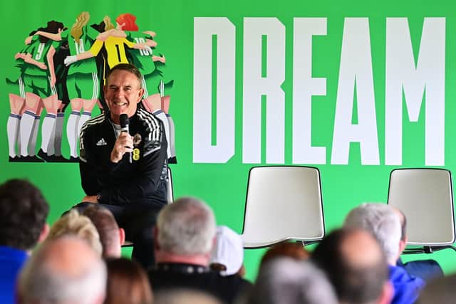 Northern Ireland senior women’s boss Kenny Shiels at the European Championships squad announcement. Pic by Pacemaker