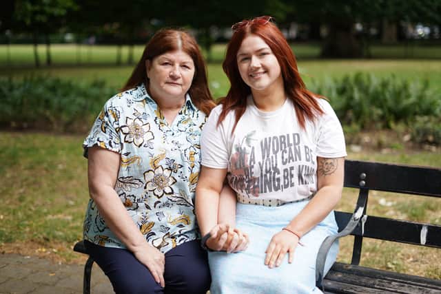 Mary Feeney-Morrison (left) and her daughter Sarah Feeney-Morrison, in Russell Square, London. Mary's sister Kathleen Feeney was shot and killed at the age of 14 by an IRA sniper in Londonderry in 1973. In 2005, the IRA made an official apology to her family, but so far nobody has been convicted for the murder.