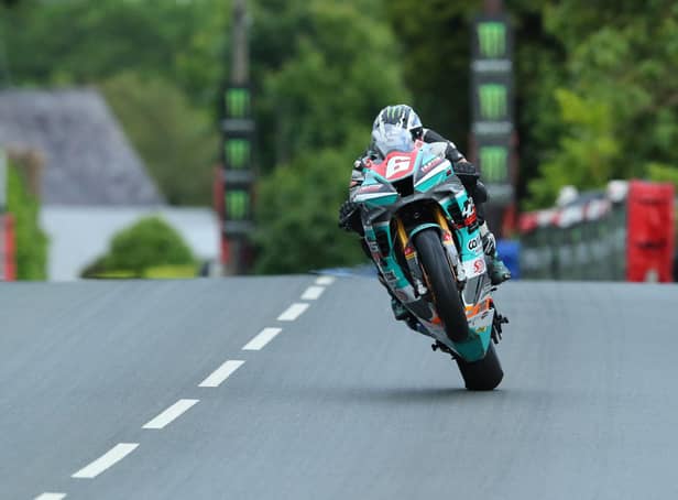 Michael Dunlop on his own MD Racing Honda Fireblade Superstock machine at the Isle of Man TT.
