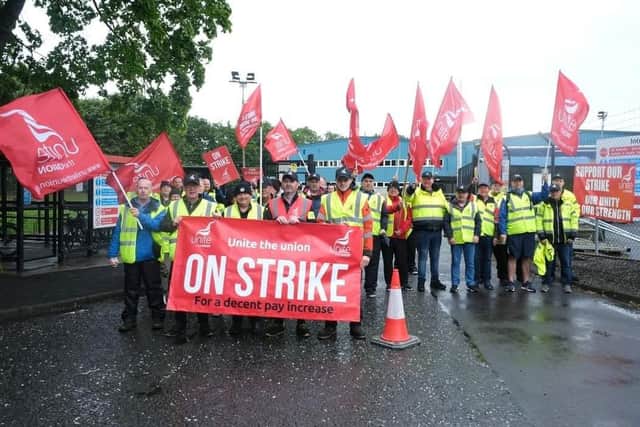 On the picket line at Interface, Silverwood Industrial Area, Silverwood Rd, Lurgan, Craigavon.