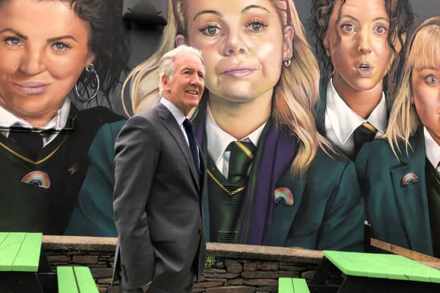 Richard Neal surveys the Derry Girls mural in Londonderry on a recent visit to Northern Ireland. The US Congressman - who was on a protocol fact-finding mission as part of a bipartisan Congressional delegation - caused controversy with his use of the word “planter” during an earlier speech in Dublin when referring to unionist culture and heritage